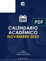 Calendario Academico Noviembre 2023 San Agustín y Campus