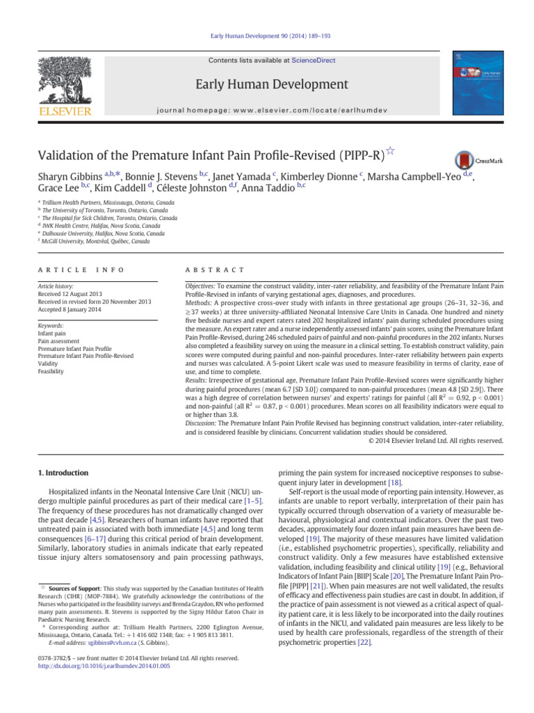 1 s2.0 S0378378214000140 Main | PDF | Neonatal Intensive Care Unit ...