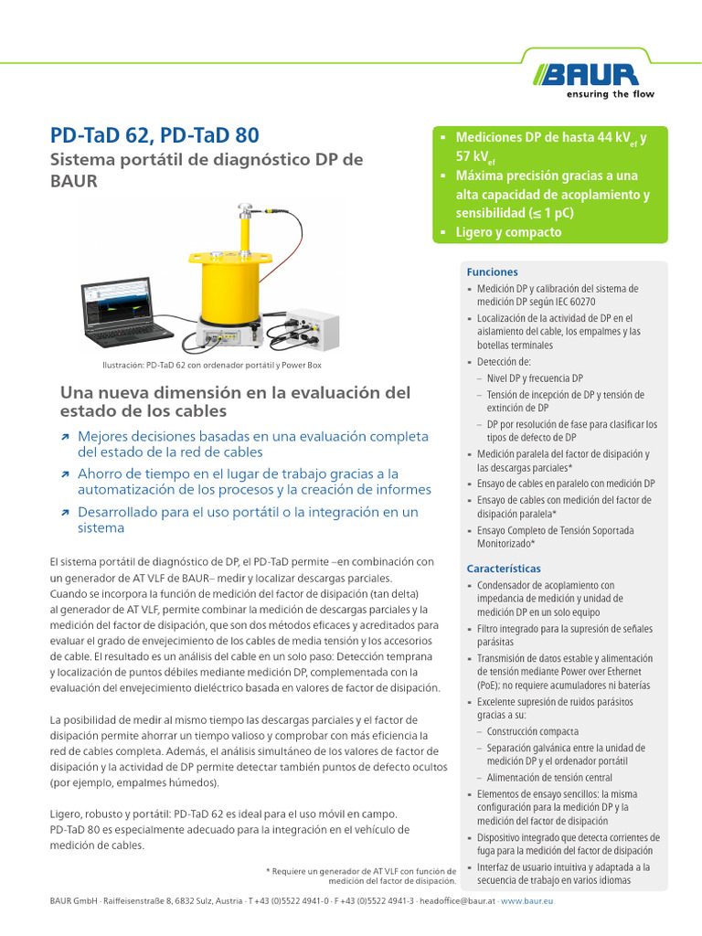 Sistema Diagnostico PD PD-TaD BAUR Es | Descargar gratis PDF | Medición ...