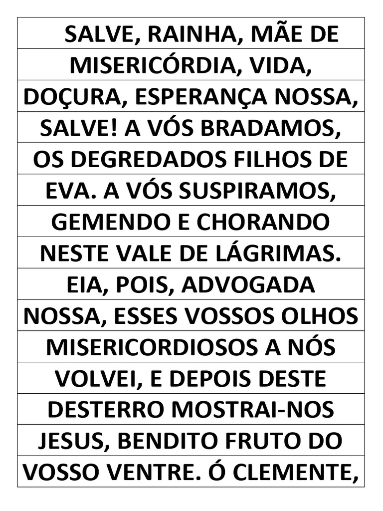 Oração Salve Rainha Completa | PDF | Religião e Espiritualidade