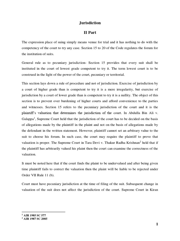 Jurisdiction PDF Lawsuit Cause Of Action