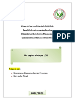 Faculté Des Siences Appliquées Département de Génie Mécanique Spécialité Maintenance Industriel