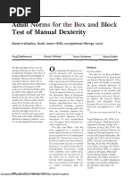 Box and Blocks Test Instructions | PDF