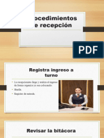 Procedimientos de Recepción