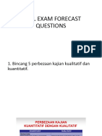 Final Exam Forecast Qualitative VS Quantitative Questions