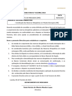 Directiva N.º 03-2023, de 02 de Fevereiro - Política Monetária - Constituição Das Reservas Obrigatórias em Moeda Estrangeira (ME)