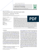 Ethanol Production From Cotton-Based Waste Textiles - Waste Refinery