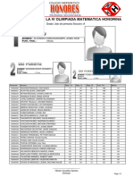 Resultados De: La Iv Olimpiada Matematica Honorina