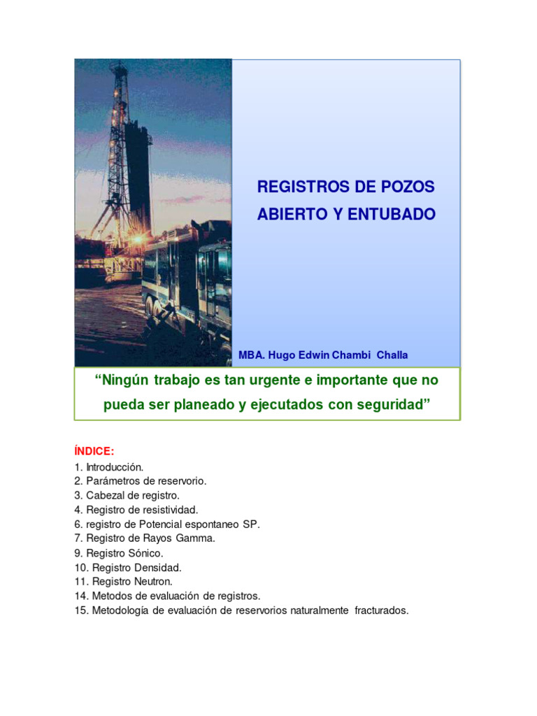 Resgistros de Pozos Parte I | PDF | Física nuclear | Geofísica
