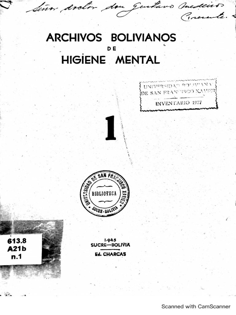 Archivos bolivianos de higiene mental no 1 pdf