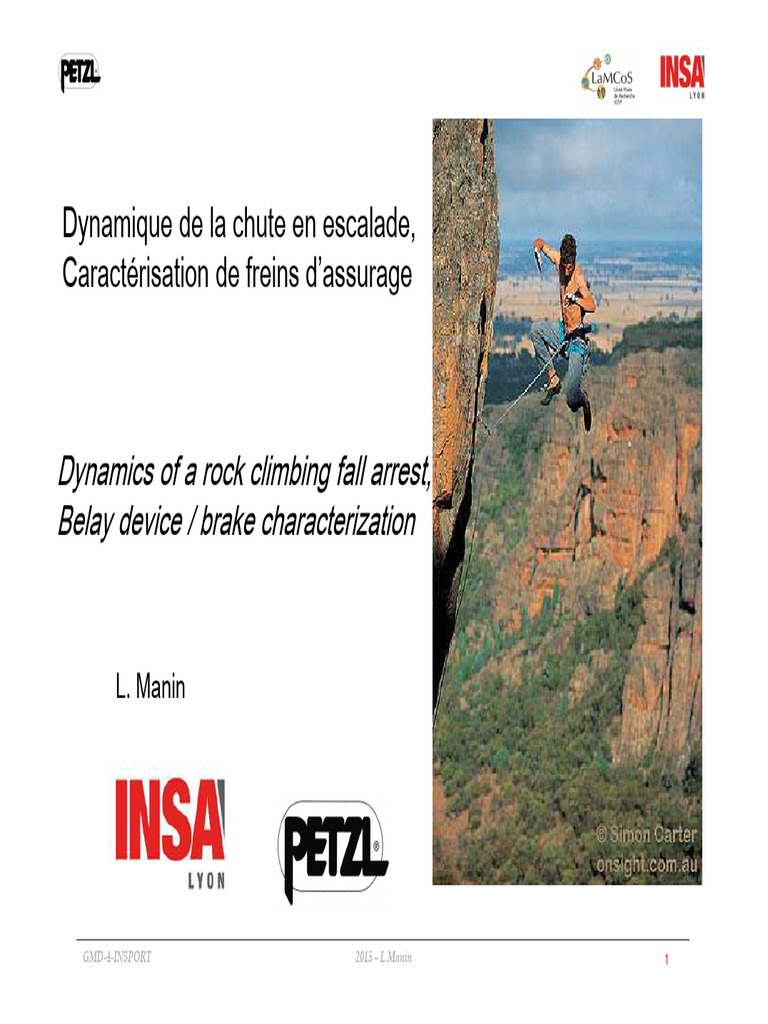 Dynamique de la chute en escalade et freins | PDF