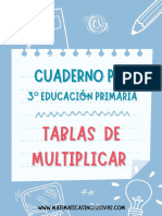 Cuaderno Tablas de Multiplicar - 3 Curso Educacion Primaria