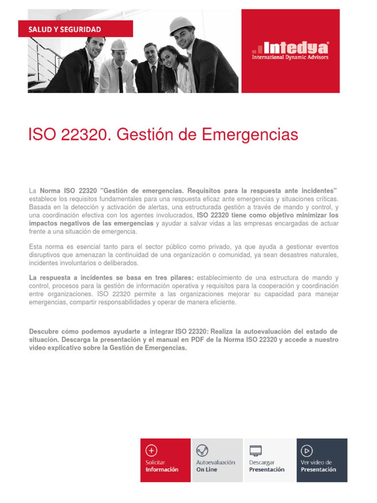 Presentacion iso 22320 gestion de emergencias pdf organizaci n