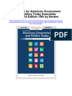 Test Bank For American Government and Politics Today Essentials 2017 2018 Edition 19th by Bardes