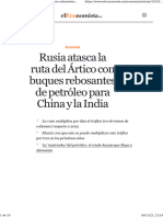 Rusia Atasca La Ruta Del Ártico Con Buques Rebosantes de Petróleo para China y La India