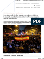 Investidura de Pedro Sánchez, en Directo Última Hora de La Manifestación en Ferraz Tras La Votación Hoy en El Congreso