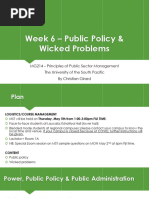 MG214 - Week 6 - Public Policy and Wicked Problems