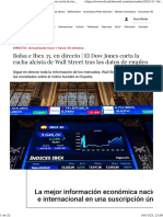Bolsa e Ibex 35, en Directo El Dow Jones Corta La Racha Alcista de Wall Street Tras Los Datos de Empleo