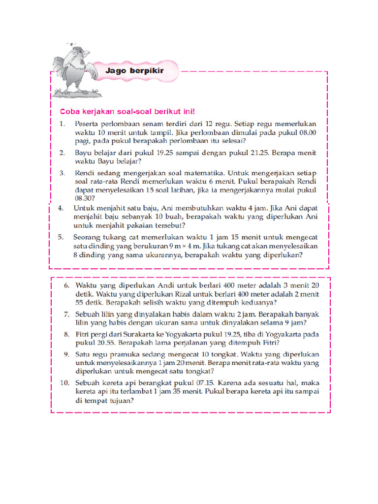 Soal Cerita Waktu Jarak Kecepatan Pdf