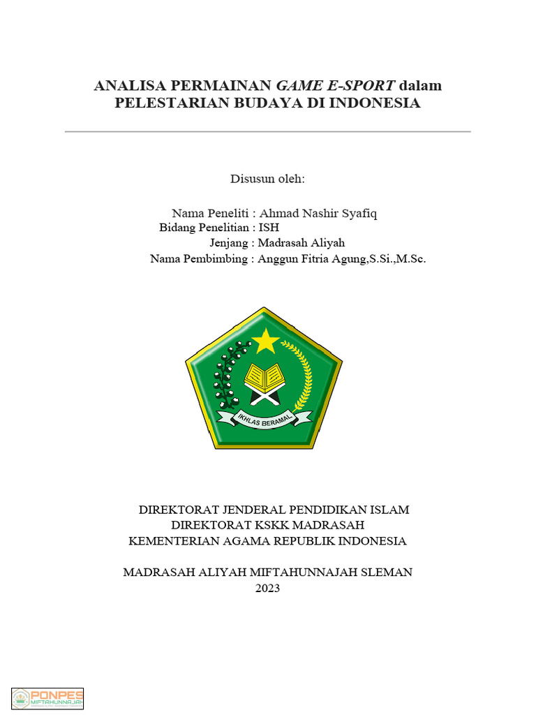 Analisa Permainan Game E Sport Dalam Pelestarian Budaya Daerah Di