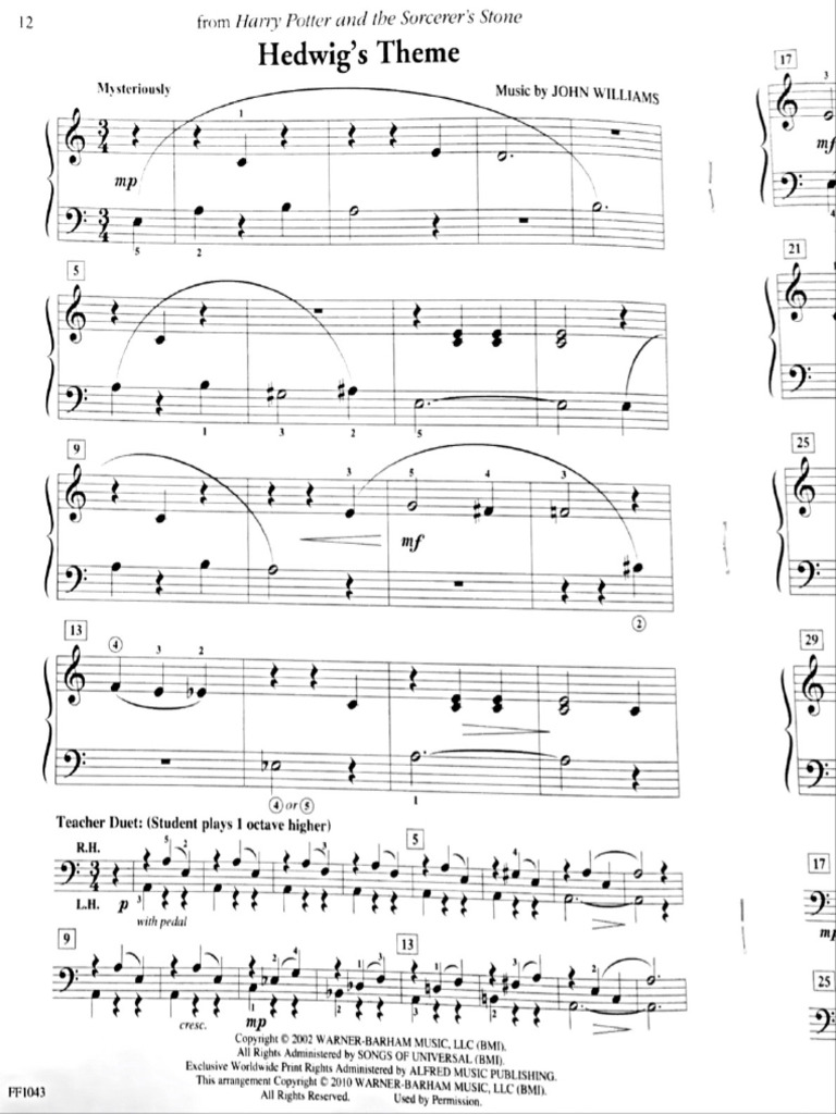 Harry Potter Easy Piano PDF
