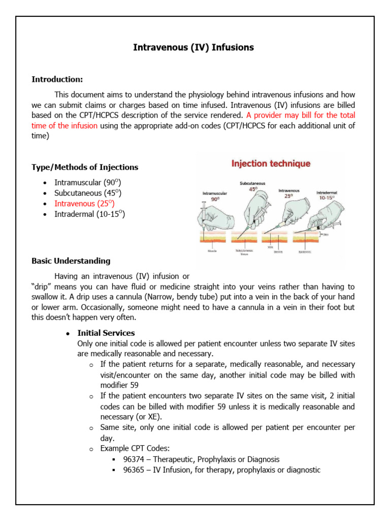 IV Infusion Coding Guidelines 2025 | PDF | Intravenous Therapy ...