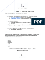 Levolution Demo Portal Login Instructions