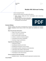 Module 008 Relevant Costing