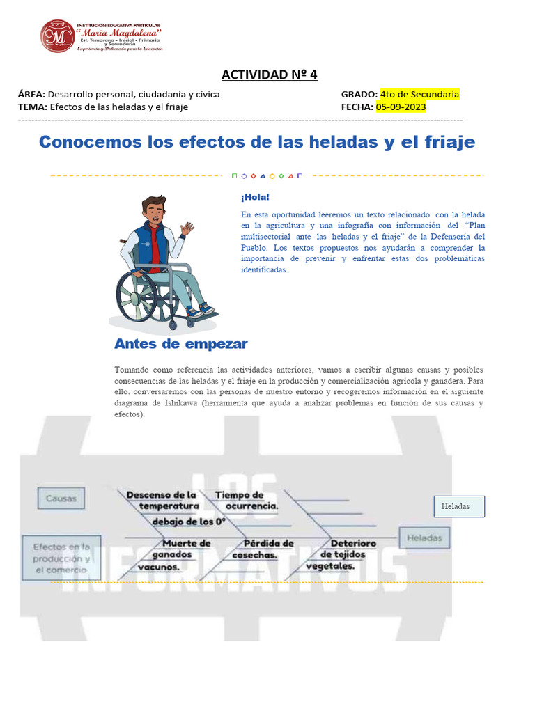 ACTIVIDAD N 4 - Efectos de Las Heladas y El Friaje | PDF | Geografía Física
