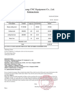 Shandong Gaochuang CNC Equipment Co., LTD.: Proforma Invoice