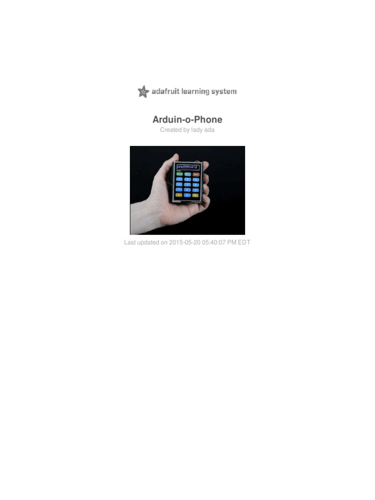 DIY Arduino Touchscreen Phone Guide | PDF | Arduino | Electrical Connector
