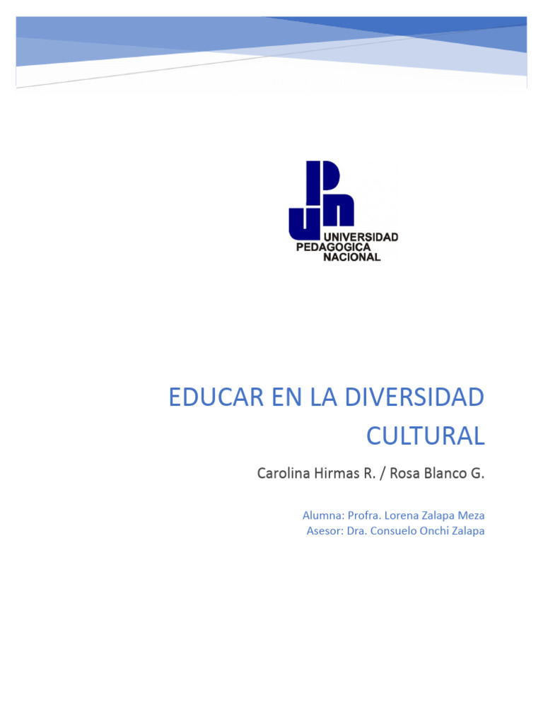 Educar en La Diversidad Cultural | PDF | Enseñando | Maestros