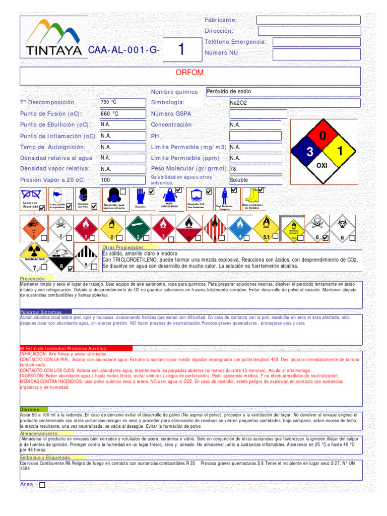 Msds de Todas Las Sustancias Peligrosas | PDF, image size:768x1024