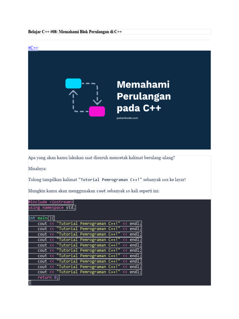 Perulangan C++ | PDF | Teknologi & Rekayasa