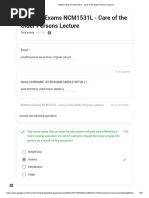 Midterm Exams NCM1531L - Care of The Older Persons Lecture