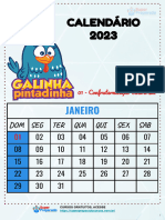 Calendário 2023 - Galinha Pintadinha