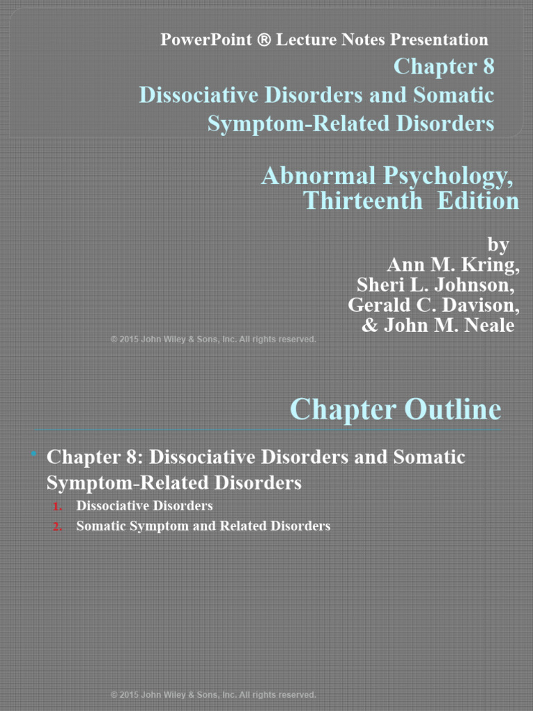 Chapter+8+Slides+ +350 | PDF | Dissociation (Psychology) | Abnormal ...