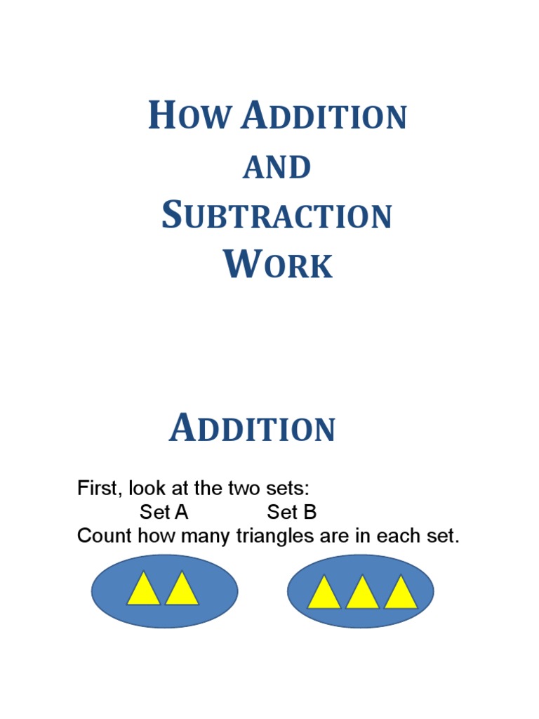 Addition and Subtraction | PDF | Teaching Methods & Materials