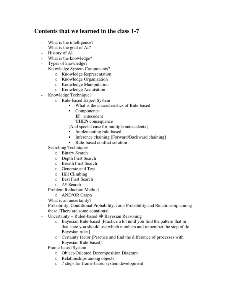 AI and Knowledge Systems Overview | PDF | Bayesian Inference ...