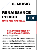 Music of Renaissance Period 3rd Lesson