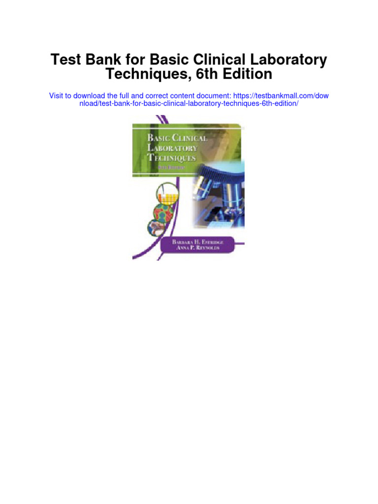 Test Bank for Basic Clinical Laboratory Techniques 6th Edition PDF Medical Laboratory Medicine