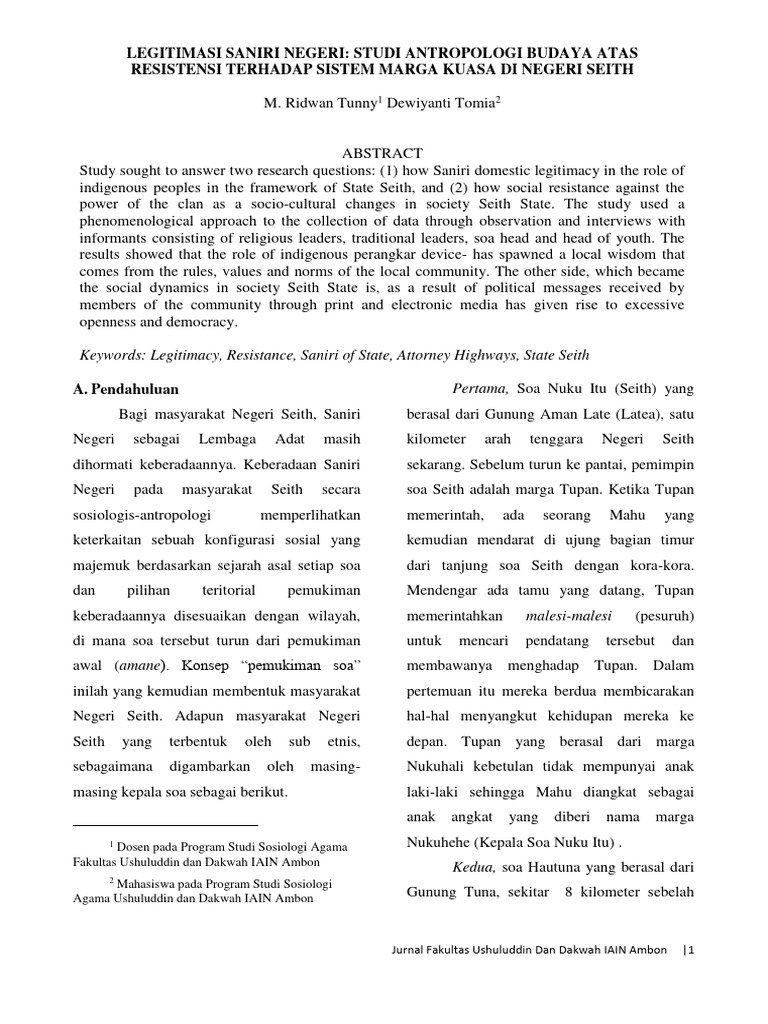 Legitimasi Saniri di Negeri Seith | PDF