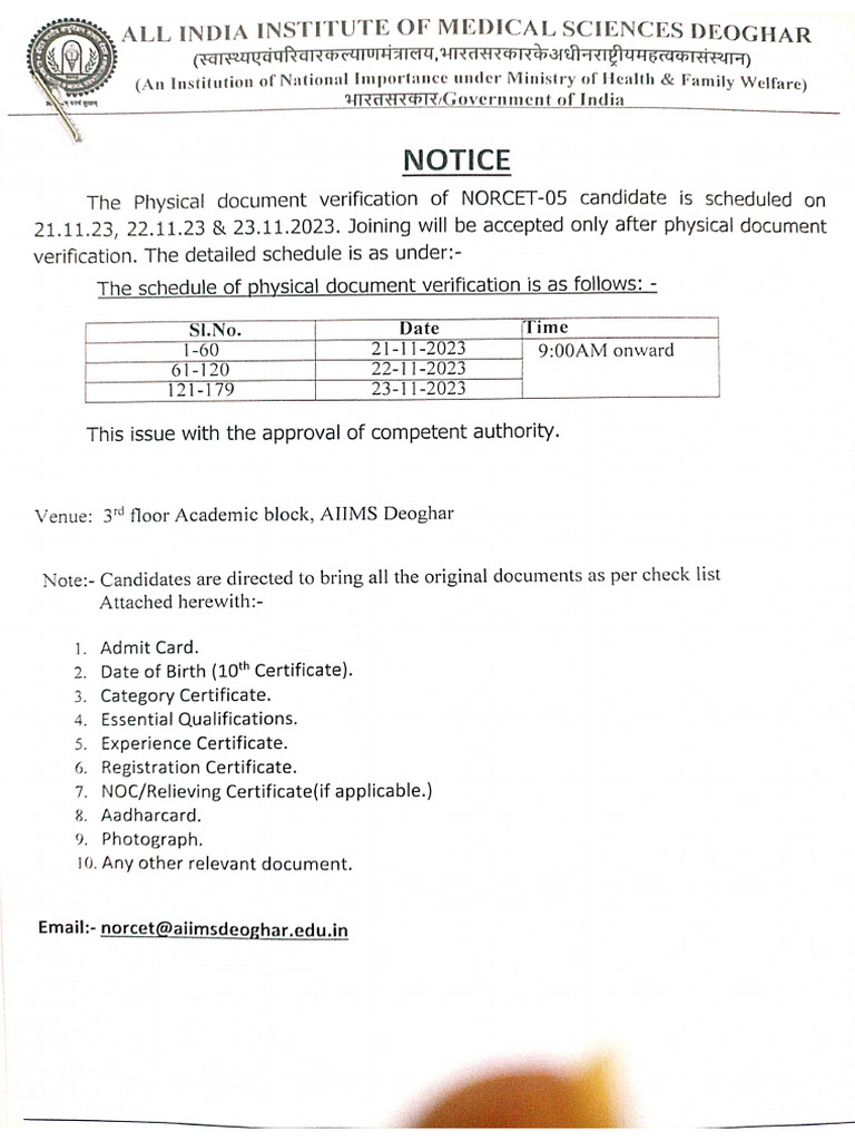 Physical Document Verification Notice 02112023051826029 | PDF