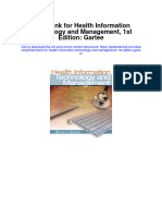 Test Bank For Health Information Technology and Management 1st Edition Gartee
