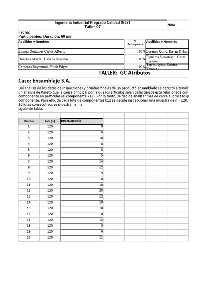 Análisis de Control de Calidad en Ensamblaje | PDF | Ingeniería