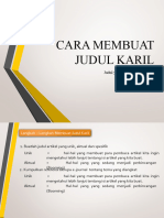 Cara Membuat Judul Karil