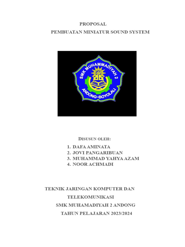 Proposal Miniatur Sound System | PDF