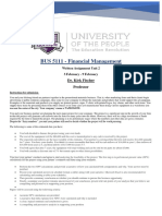 BUS 5111 - Financial Management - Written Assignment Unit 2