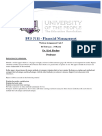 BUS 5111 - Financial Management - Written Assignment Unit 5