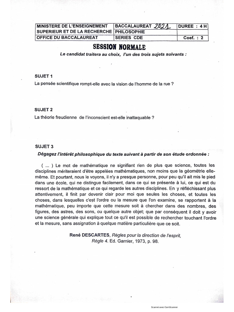 Bac D Philo 2021 Pdf